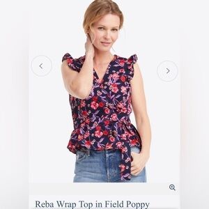 Draper James Reba Wrap Top Field Poppy Size 12
